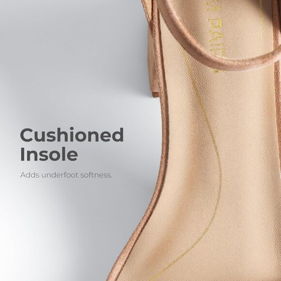 Dream Pairs Women's Nude-suede Chunky Block Heel Ankle Strap Sandals Shoes - Picture 5 of 7